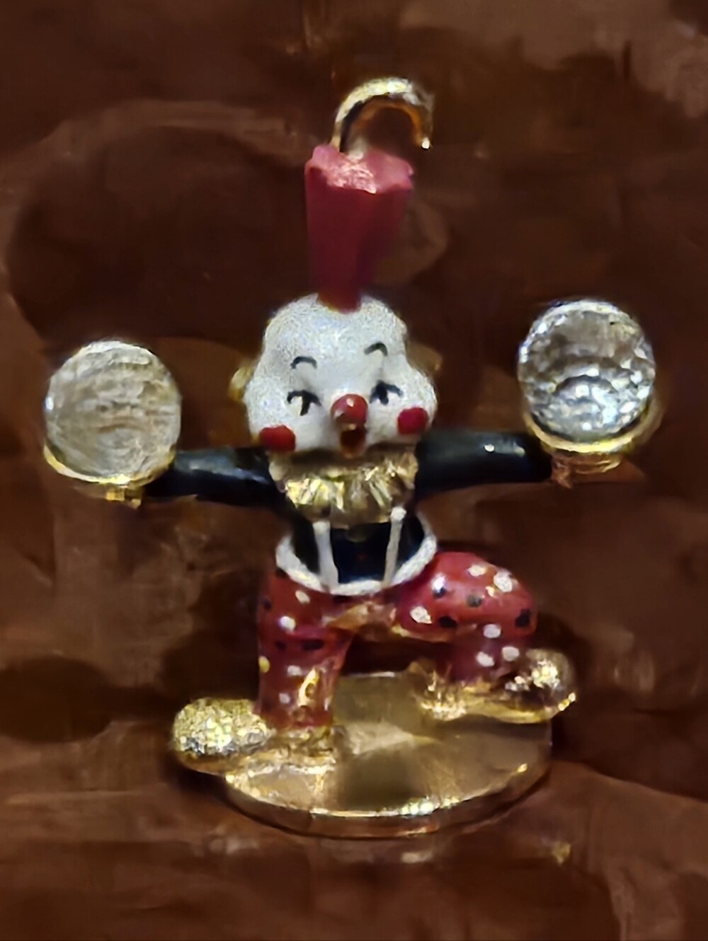 VINTAGE RARE COLLECTIBLE SPOONTIQUES CLOWN JUGGLER PEWTER CRYSTAL FIGURINE
